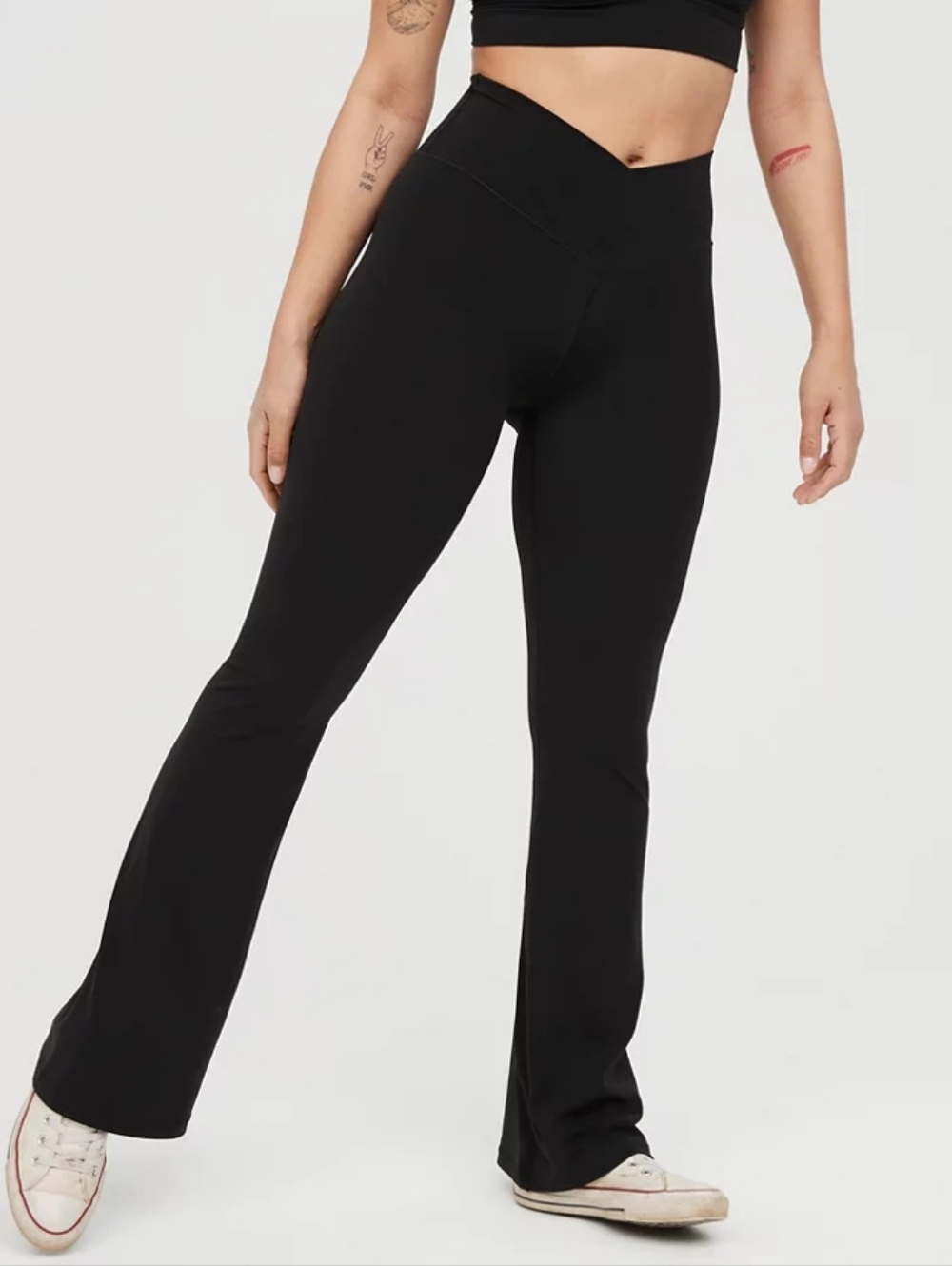 Offline by Aerie Real Me High Waisted Crossover Flare Leggings - Picture 2 of 9
